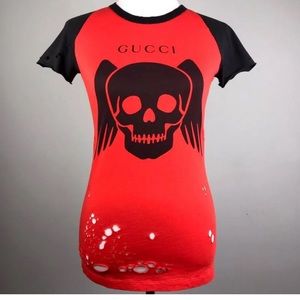 Red Gucci Skull Shirt